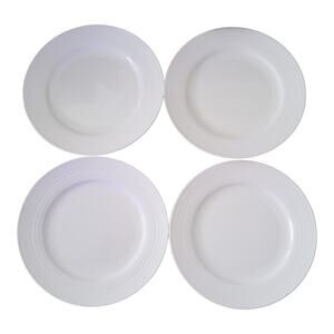 Mikasa Ciera Swirl Bone China Dinner Plates 11” Translucent Ivory Country Set 4